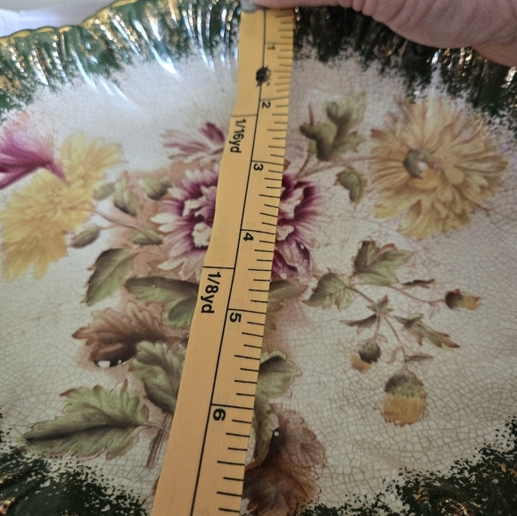 Barkers & Kent Antique Oval Serving Plate Chrysanthemum Victorian Hand-Painted - Picture 4 of 10